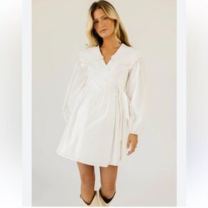 Zoco Maxwell Wrap Dress White Eyelet Peter Pan Collar Eyelet Wrap Dress Size L